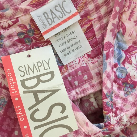 House Coat Dress button up Pink and blue flowers.. - Picture 7 of 8